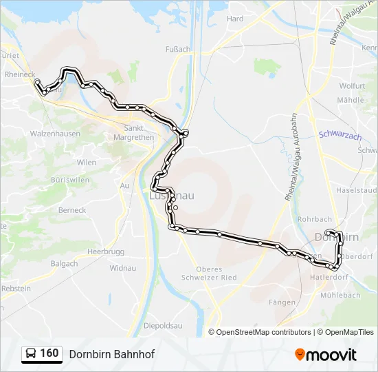 160 Bus Line Map