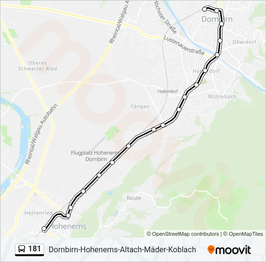 181 Bus Line Map
