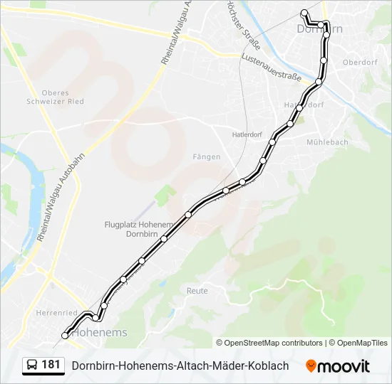 181 Bus Line Map