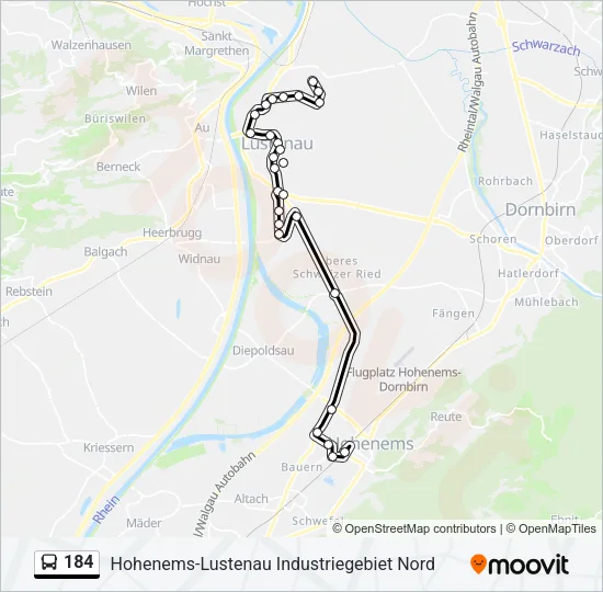 184 Bus Line Map