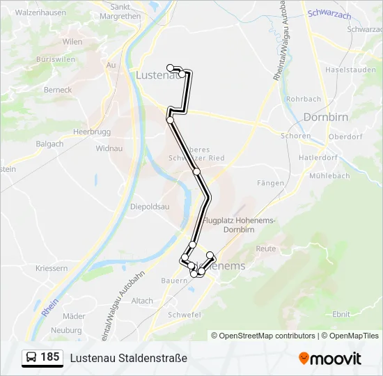 185 Bus Line Map