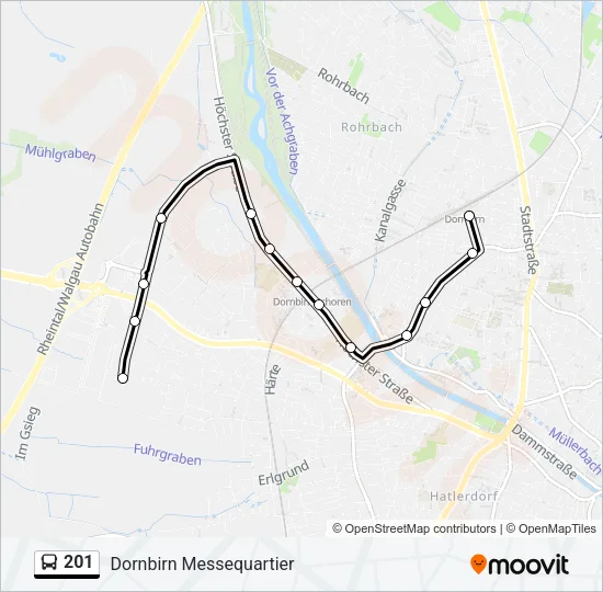 201 Bus Line Map