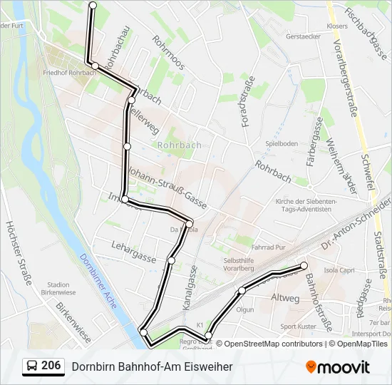206 Bus Line Map