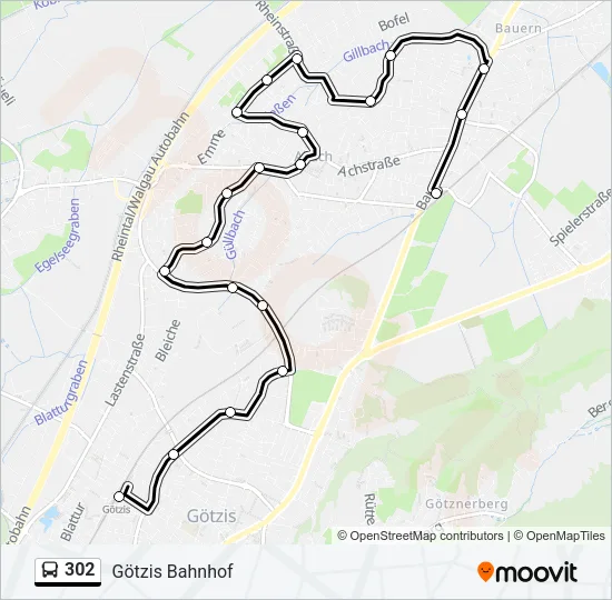 302 Bus Line Map