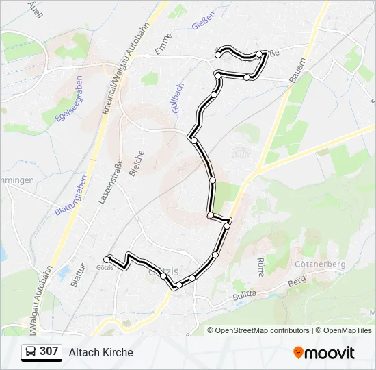 307 Bus Line Map