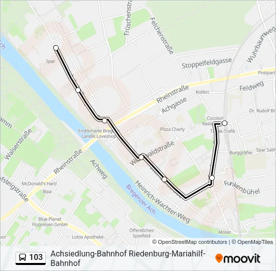 103 Bus Line Map