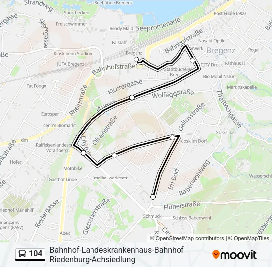 104 Bus Line Map