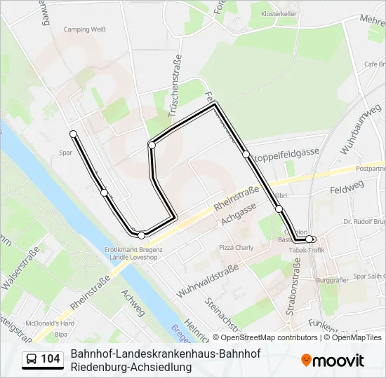 104 Bus Line Map