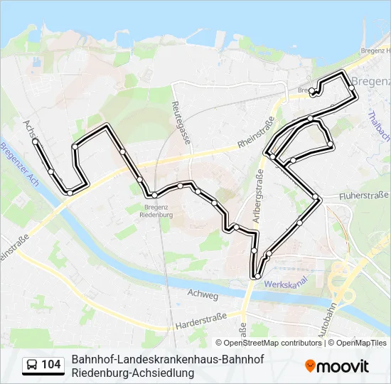 104 Bus Line Map