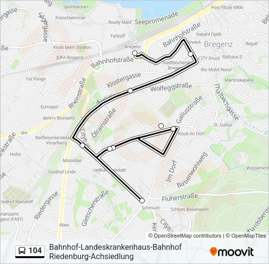 104 Bus Line Map