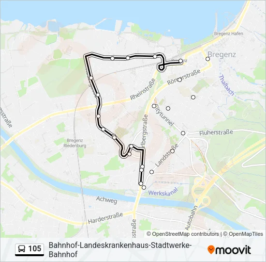 105 Bus Line Map