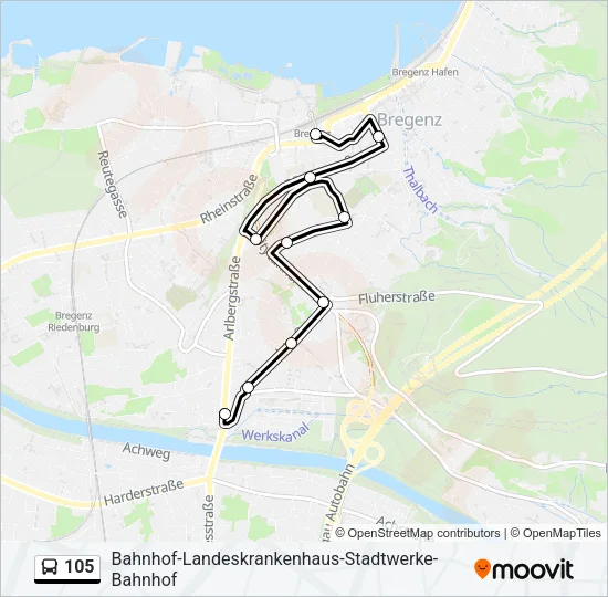 105 Bus Line Map