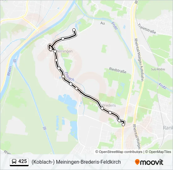 425 Bus Line Map