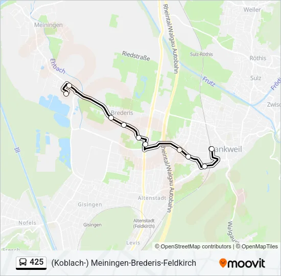 425 Bus Line Map