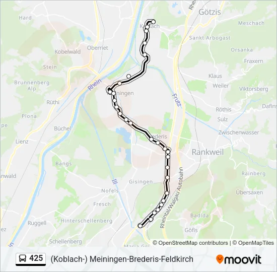 425 Bus Line Map