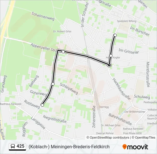 425 Bus Line Map