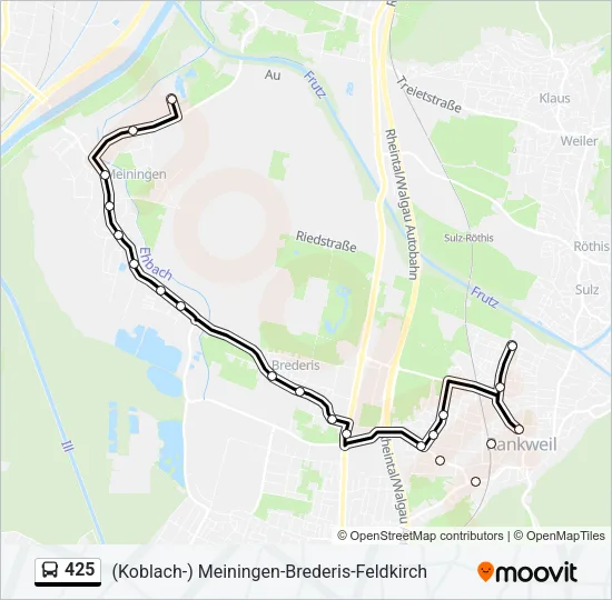 425 Bus Line Map