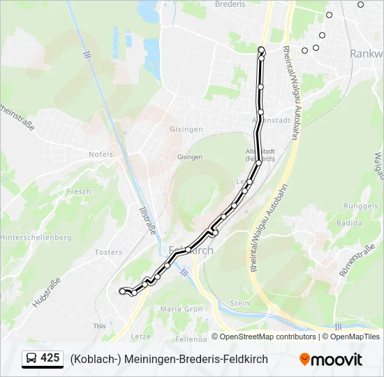 425 Bus Line Map