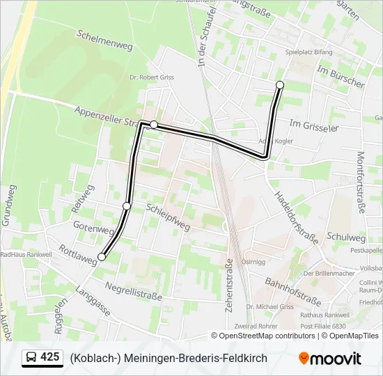 425 Bus Line Map