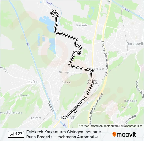 427 Bus Line Map