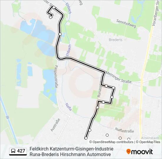 427 Bus Line Map