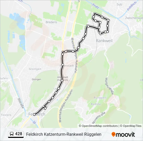 428 Bus Line Map