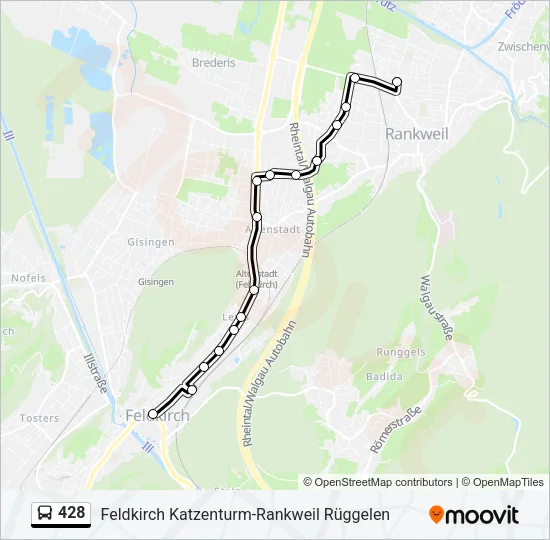 428 Bus Line Map