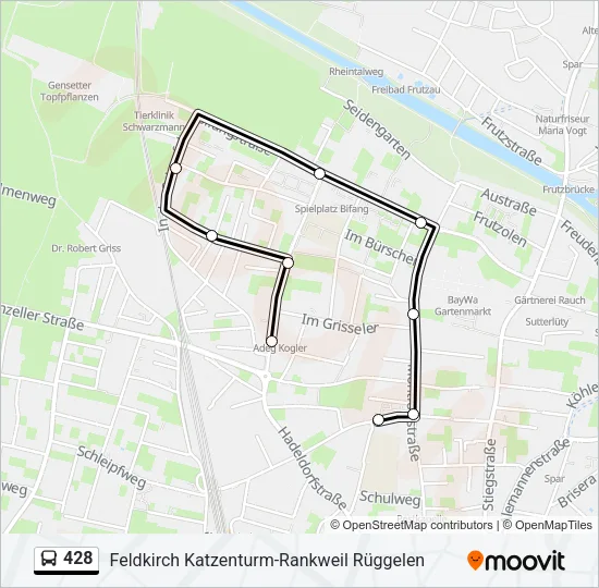 428 Bus Line Map