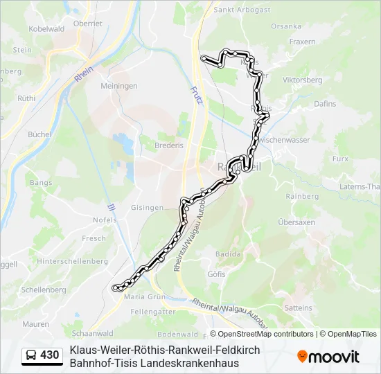 430 Bus Line Map