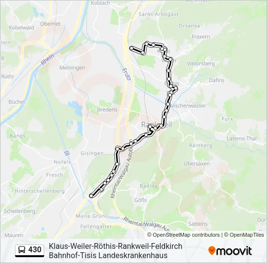 430 Bus Line Map