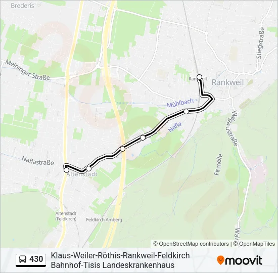 430 Bus Line Map