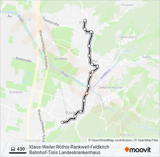 430 Bus Line Map
