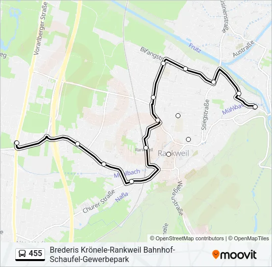 455 Bus Line Map