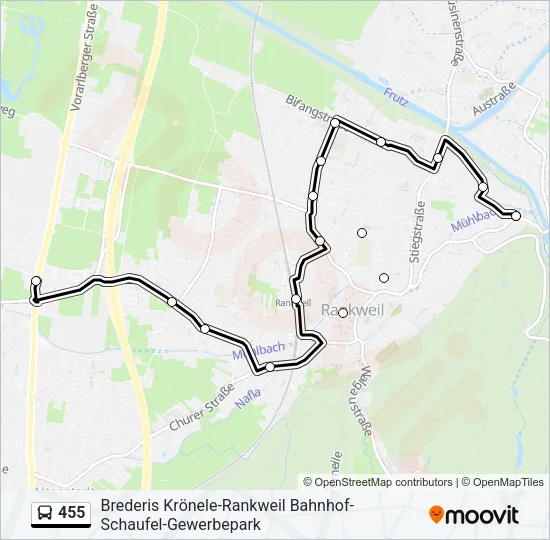455 Bus Line Map