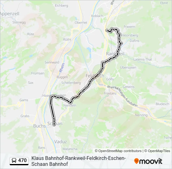 470 Bus Line Map