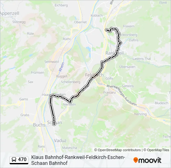 470 Bus Line Map