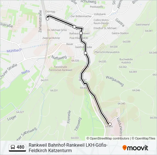 480 Bus Line Map