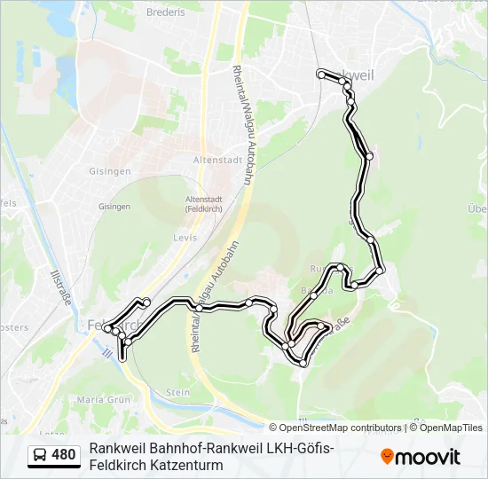 480 Bus Line Map
