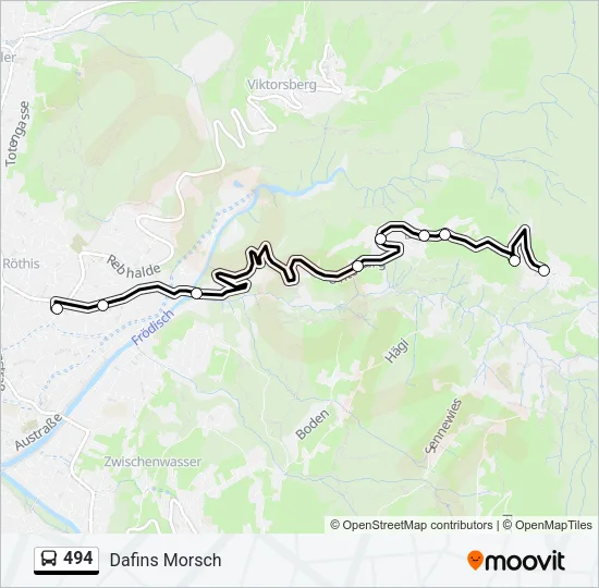 494 Bus Line Map