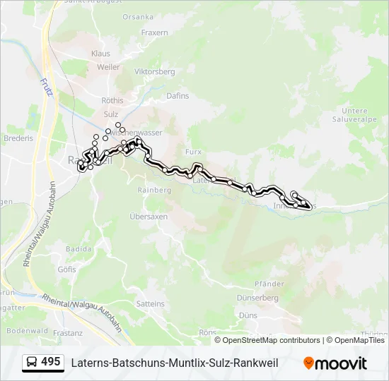 495 Bus Line Map