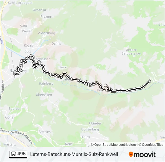 495 Bus Line Map