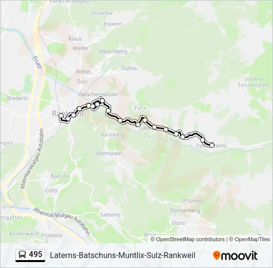 495 Bus Line Map