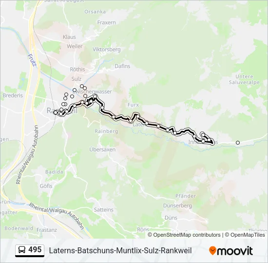 495 Bus Line Map