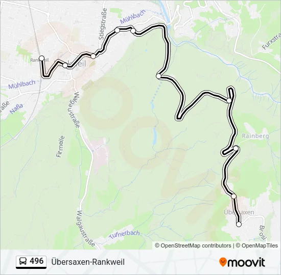 496 Bus Line Map