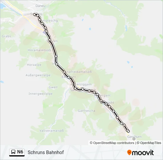 N6 Bus Line Map