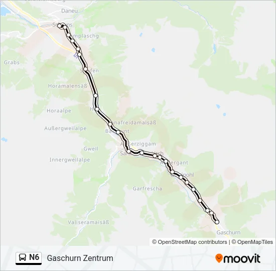 N6 Bus Line Map