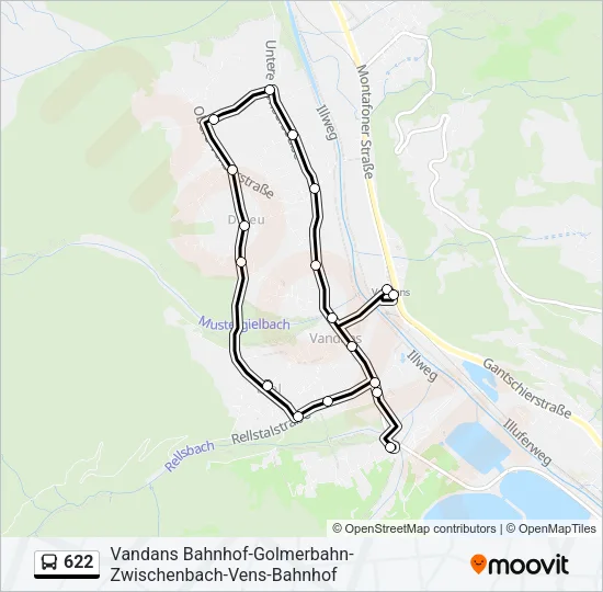 622 Bus Line Map