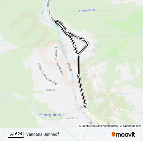 624 Bus Line Map