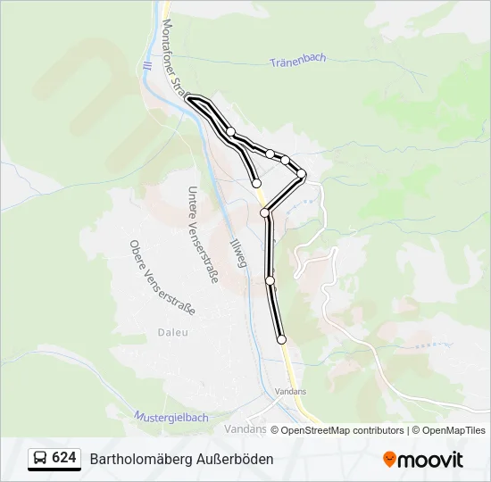 624 Bus Line Map