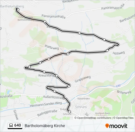 640 Bus Line Map